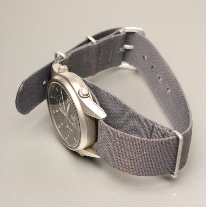 A SEIKO STAINLESS STEEL MILITARY ISSUE CHRONOGRAPH Image