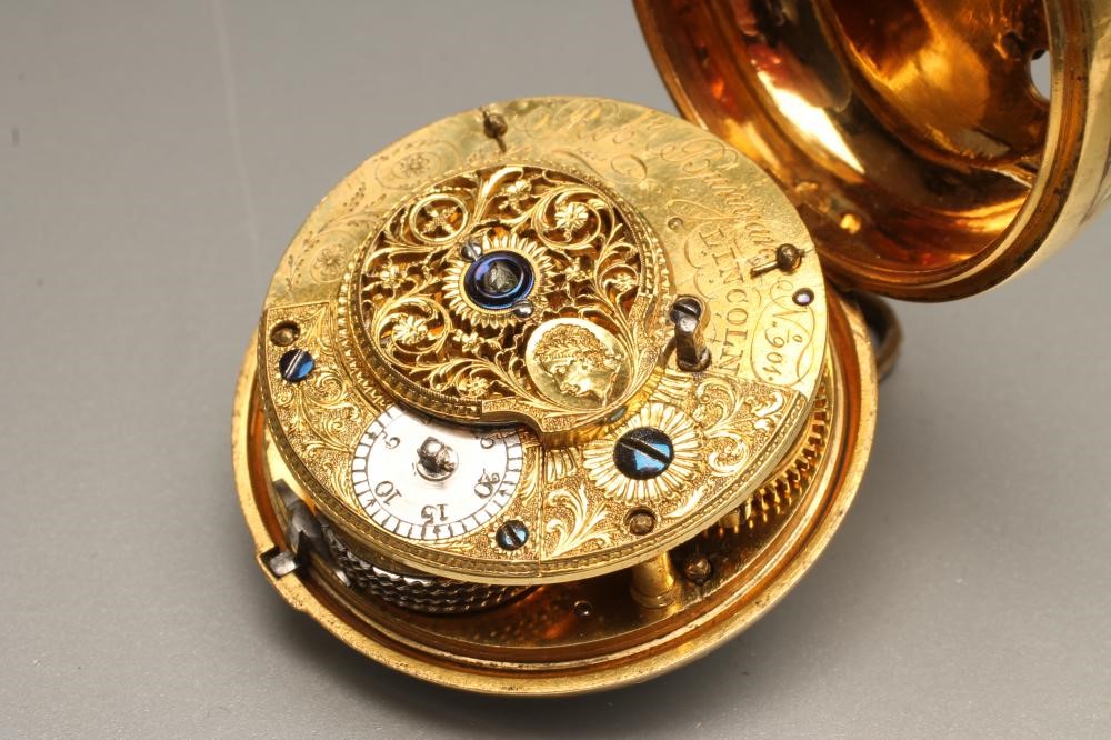 A GEORGE III GILT METAL PAIR CASED POCKET WATCH Image