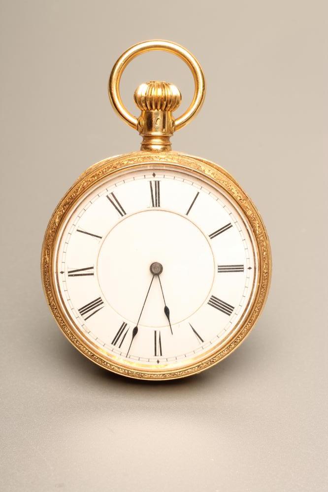 AN 18CT GOLD TOP WIND FOB WATCH Image