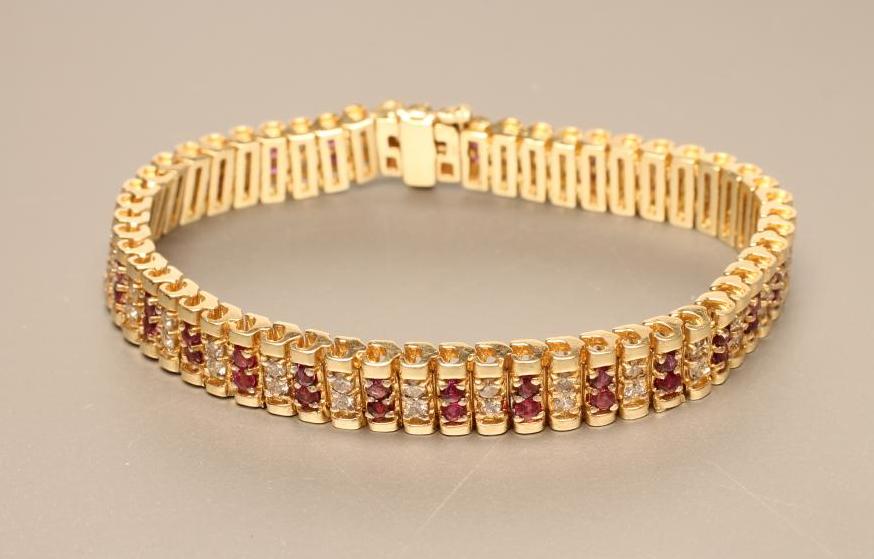 A RUBY AND DIAMOND BRACELET Image