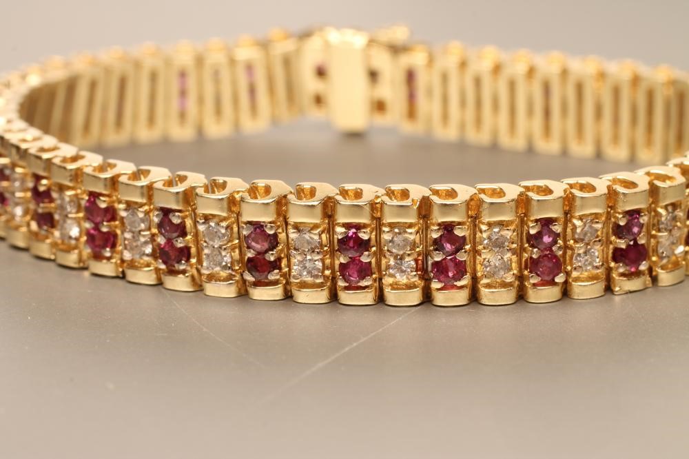 A RUBY AND DIAMOND BRACELET Image