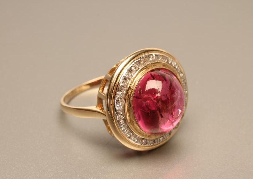 A PINK TOURMALINE COCKTAIL RING Image