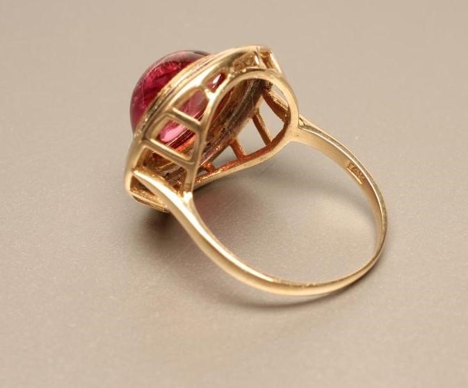 A PINK TOURMALINE COCKTAIL RING Image