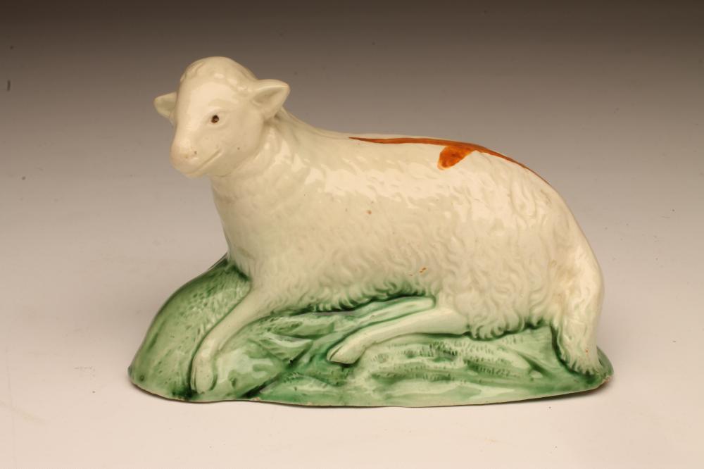 A PRATTWARE SLIP CAST SHEEP Image