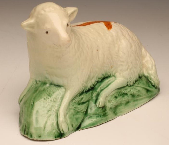 A PRATTWARE SLIP CAST SHEEP Image