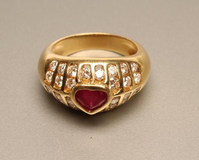 A RUBY AND DIAMOND DRESS RING Image