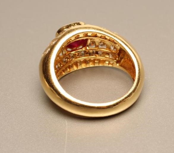 A RUBY AND DIAMOND DRESS RING Image