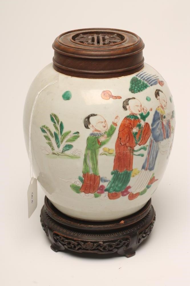 A CHINESE PORCELAIN JAR of ovoid form Image