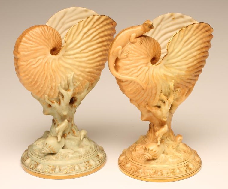 TWO ROYAL WORCESTER CHINA VASES Image