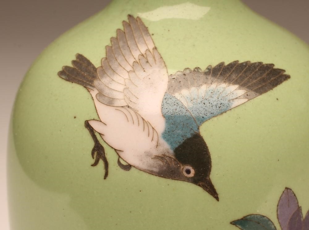 A PAIR OF JAPANESE CLOISONNE ENAMEL VASES of baluster form Image