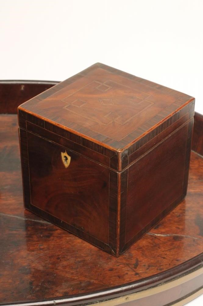 A GEORGIAN MAHOGANY AND BRASS BOUND TEA TRAY Image
