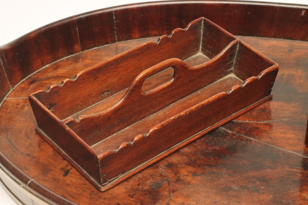 A GEORGIAN MAHOGANY AND BRASS BOUND TEA TRAY Image