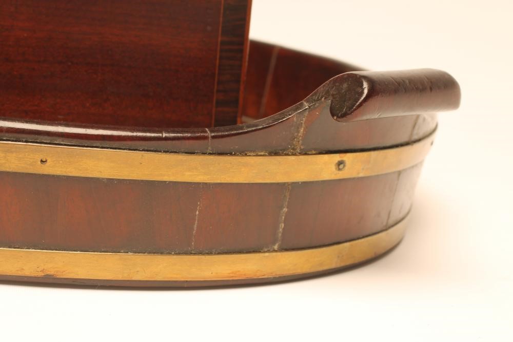 A GEORGIAN MAHOGANY AND BRASS BOUND TEA TRAY Image