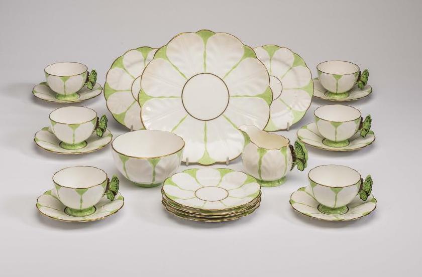 AN AYNSLEY CHINA "BUTTERFLY" TEA SERVICE Image