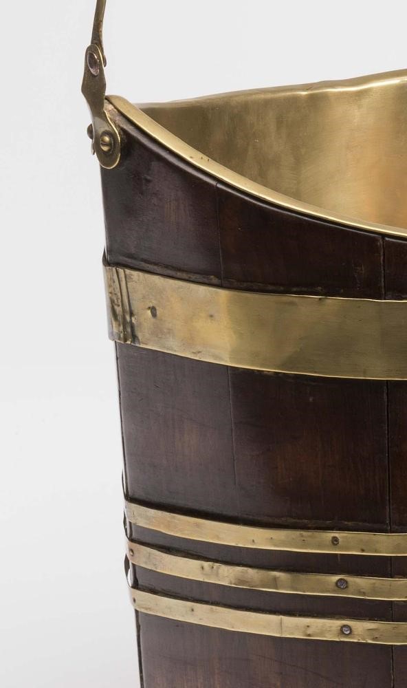 A GEORGIAN BRASS BOUND MAHOGANY OYSTER BUCKET Image