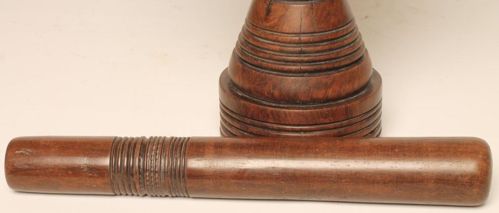 A TREEN PESTLE AND MORTAR Image