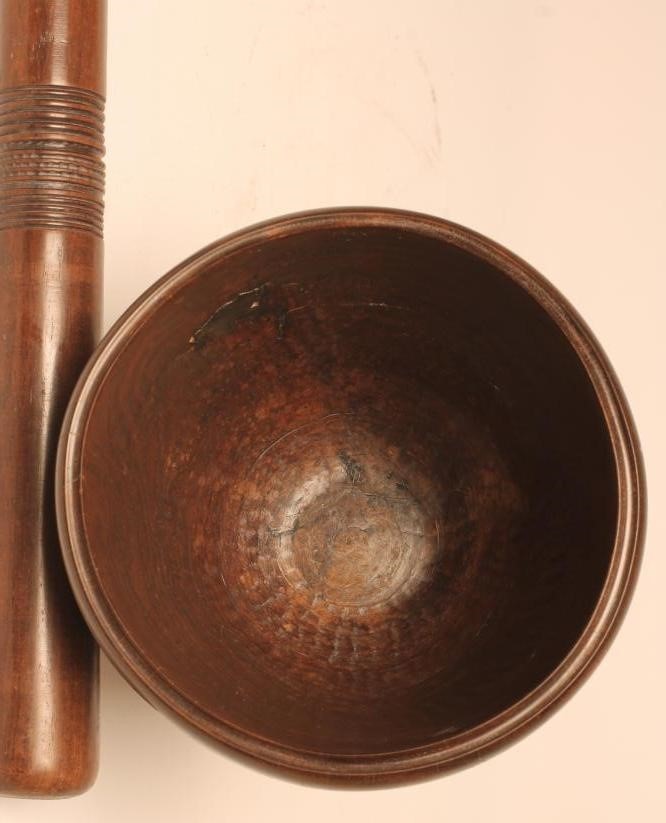 A TREEN PESTLE AND MORTAR Image