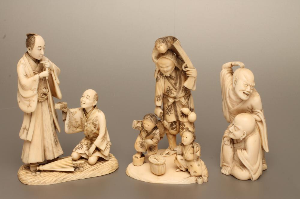 TWO JAPANESE IVORY OKIMONO Image