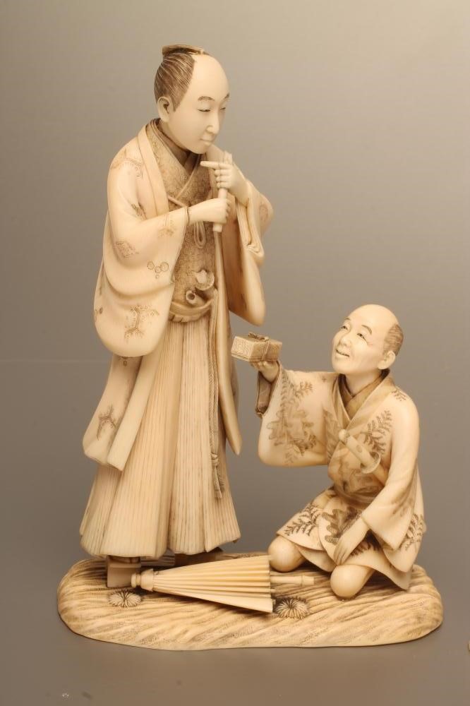 TWO JAPANESE IVORY OKIMONO Image