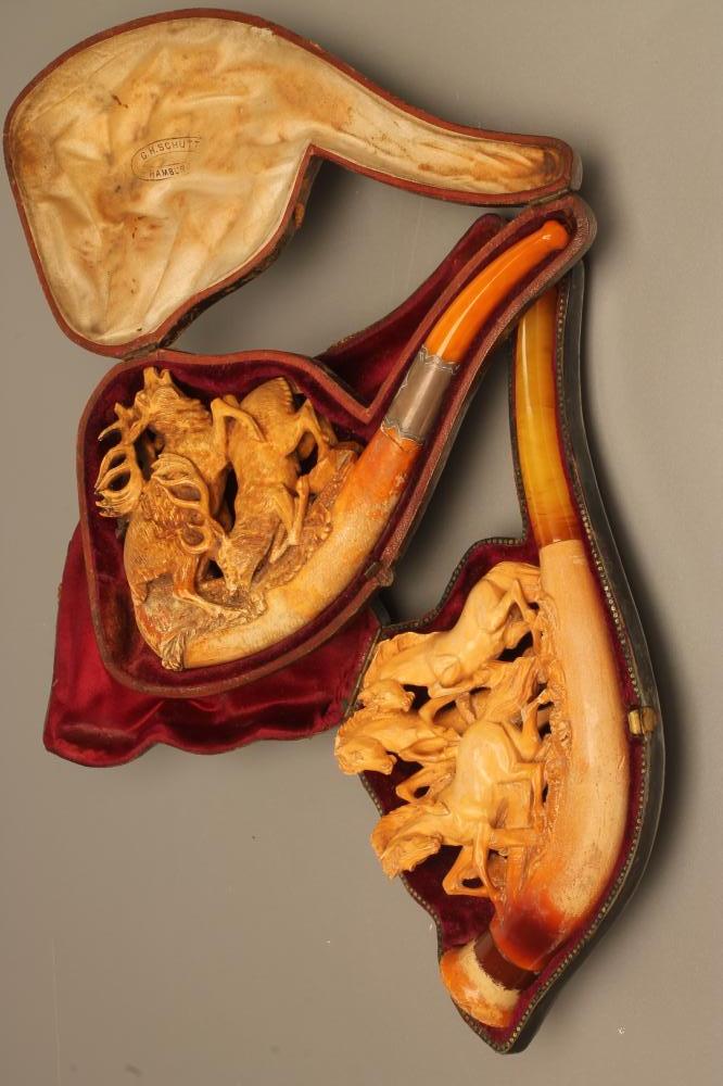TWO MEERSCHAUM PIPES Image
