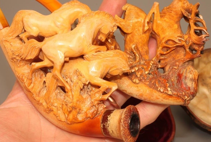 TWO MEERSCHAUM PIPES Image