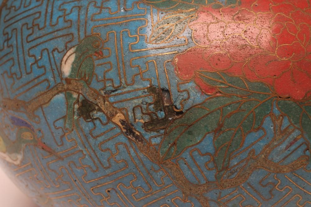 A PAIR OF CHINESE CLOISONNE ENAMEL VASES of baluster form Image