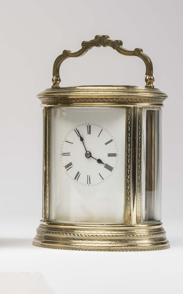 A BRASS CASED CARRIAGE CLOCK Image