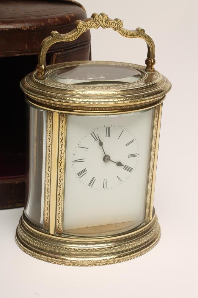 A BRASS CASED CARRIAGE CLOCK Image