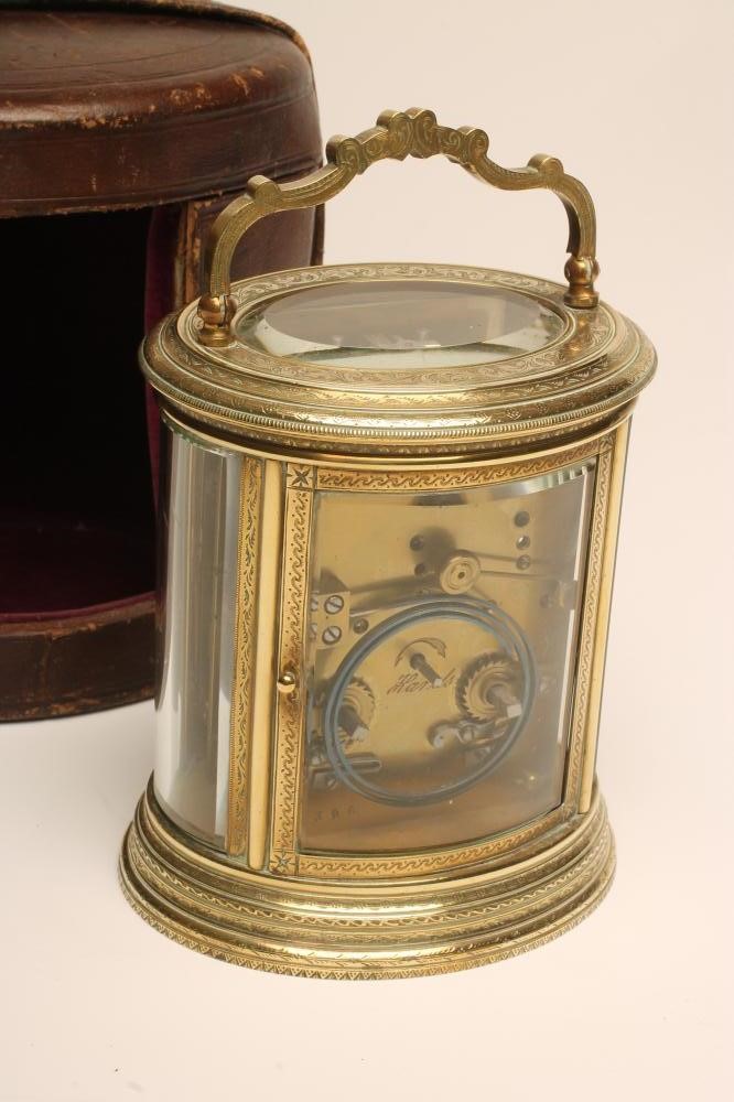 A BRASS CASED CARRIAGE CLOCK Image