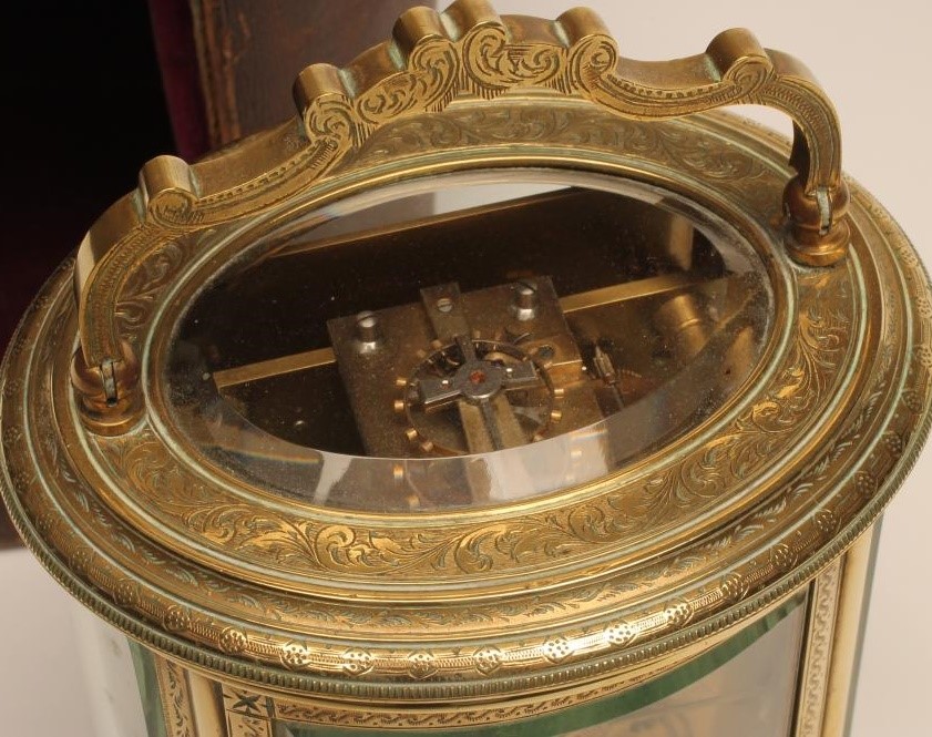 A BRASS CASED CARRIAGE CLOCK Image