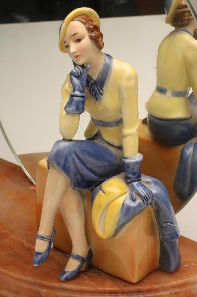 AN ART DECO GERMAN EARTHENWARE FIGURE Image