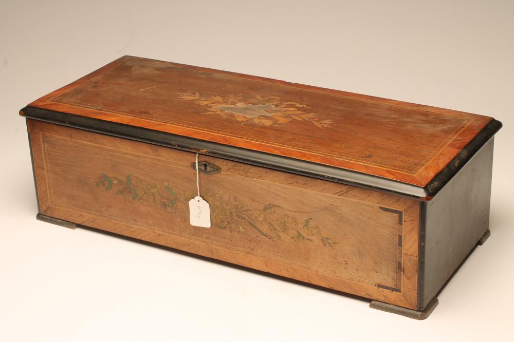 A SWISS LEVER WIND MUSICAL BOX Image