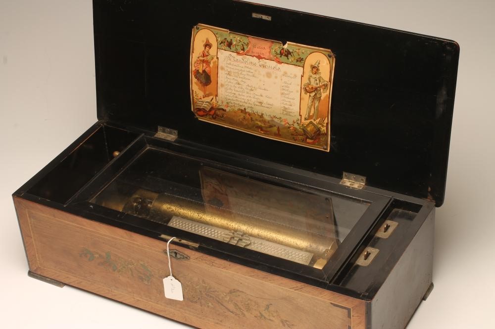 A SWISS LEVER WIND MUSICAL BOX Image