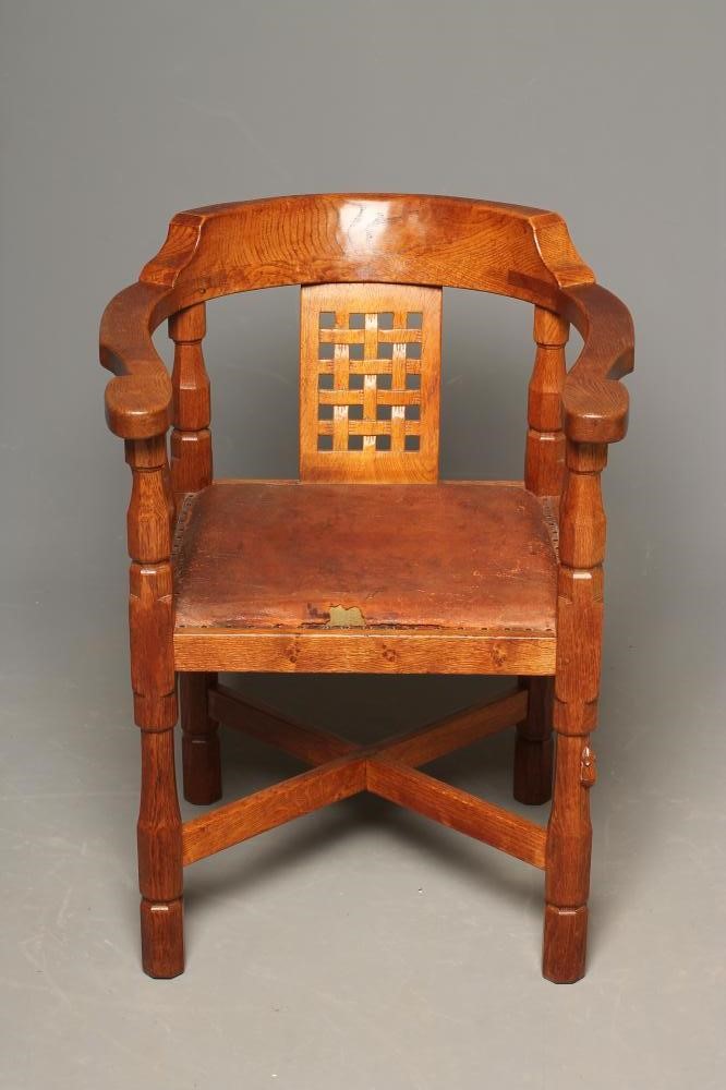 A ROBERT THOMPSON "MONKS" OAK ARMCHAIR Image