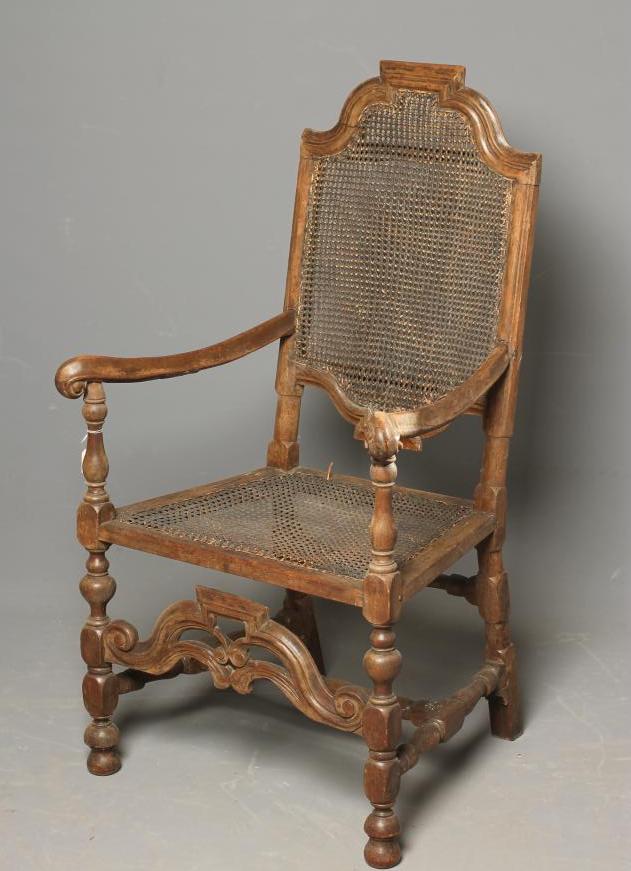 A CAROLEAN CANED BEECH ELBOW CHAIR Image