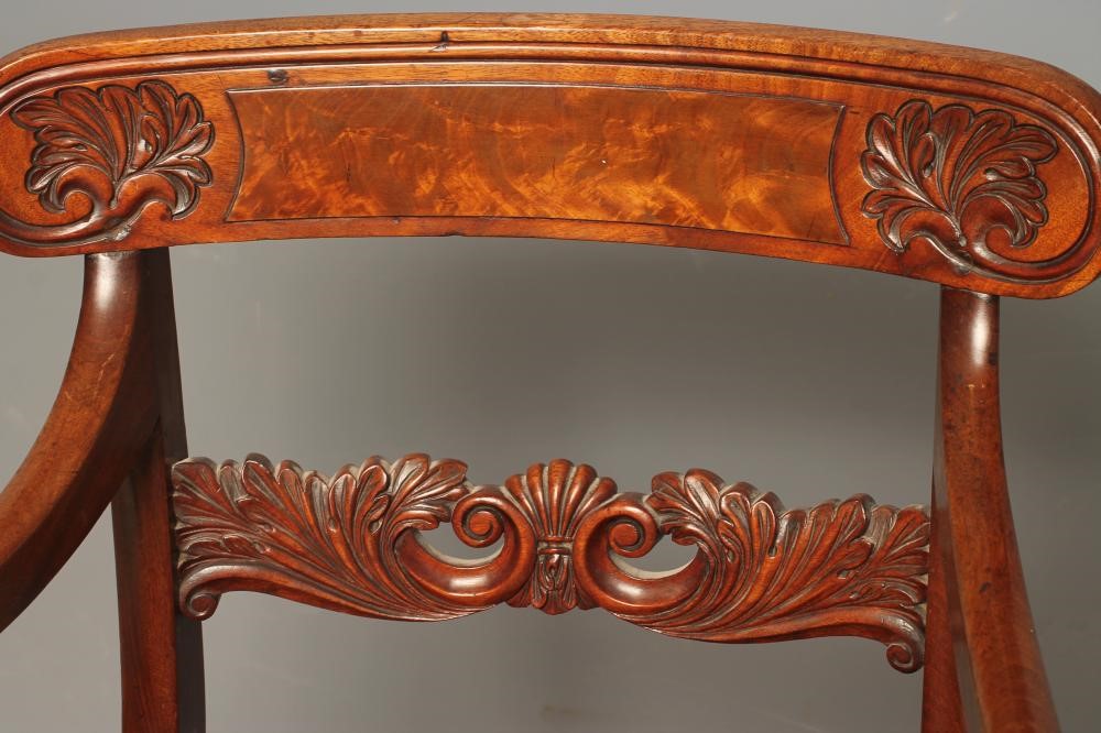 A WILLIAM IV MAHOGANY ELBOW CHAIR Image