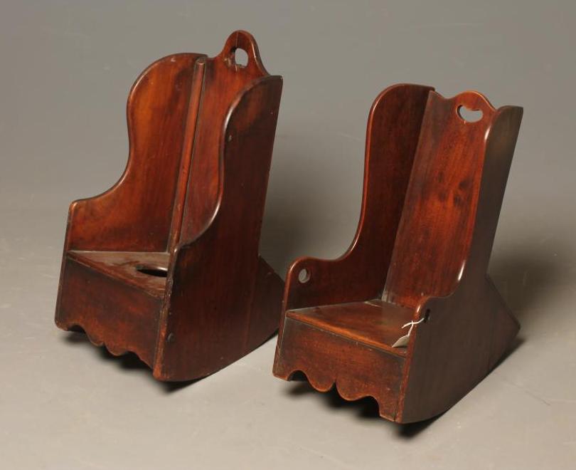 A CHILD'S GEORGIAN MAHOGANY ROCKING CHAIR Image