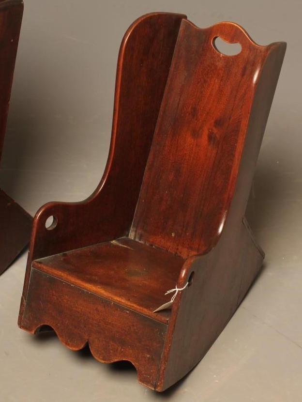 A CHILD'S GEORGIAN MAHOGANY ROCKING CHAIR Image