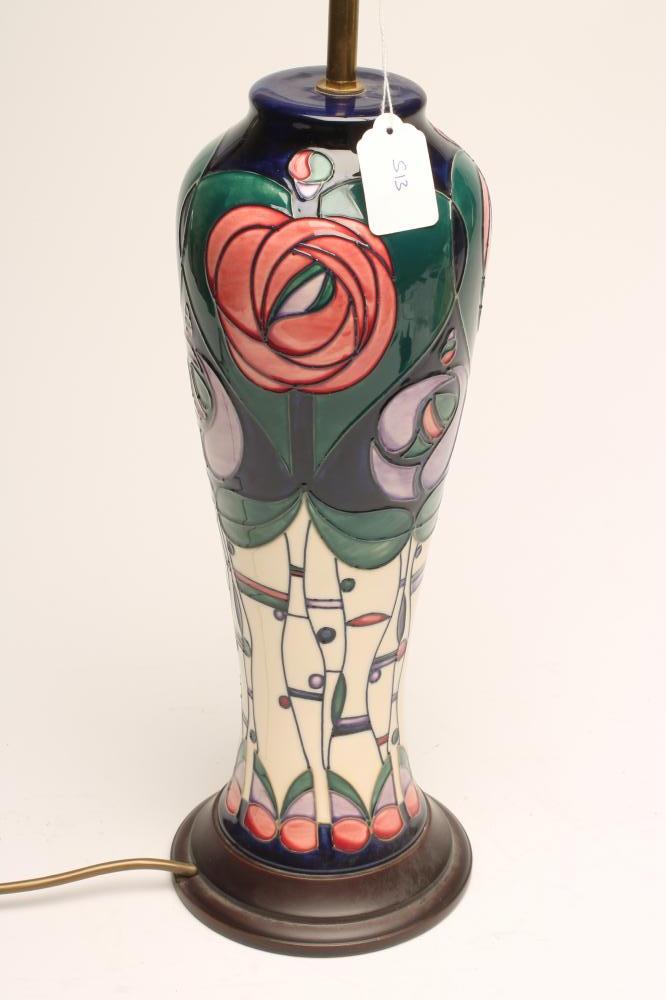 A MOORCROFT POTTERY ELECTRIC TABLE LAMP BASE Image