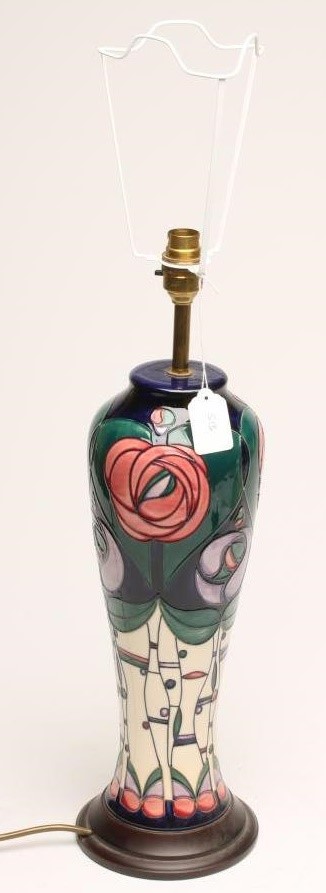 A MOORCROFT POTTERY ELECTRIC TABLE LAMP BASE Image