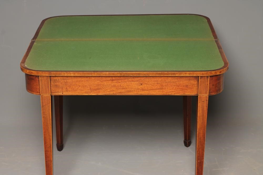 A GEORGIAN MAHOGANY FOLDING CARD TABLE Image