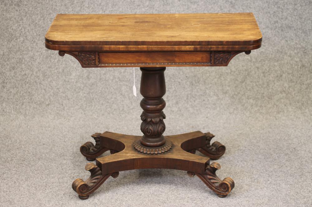 A MAHOGANY FOLDING CARD TABLE Image
