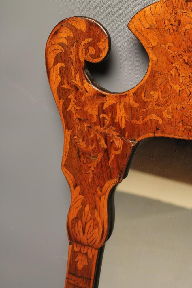 A DUTCH WALNUT AND MARQUETRY PIER GLASS Image