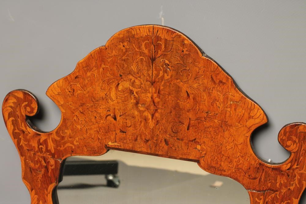 A DUTCH WALNUT AND MARQUETRY PIER GLASS Image