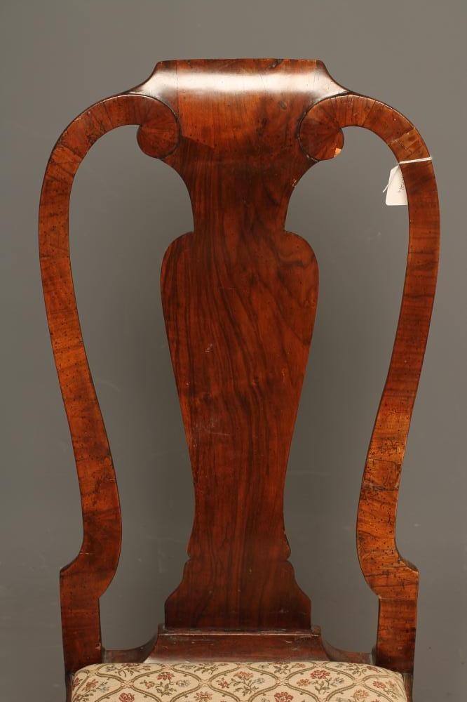 AN EARLY GEORGIAN WALNUT AND BEECH SIDE CHAIR Image