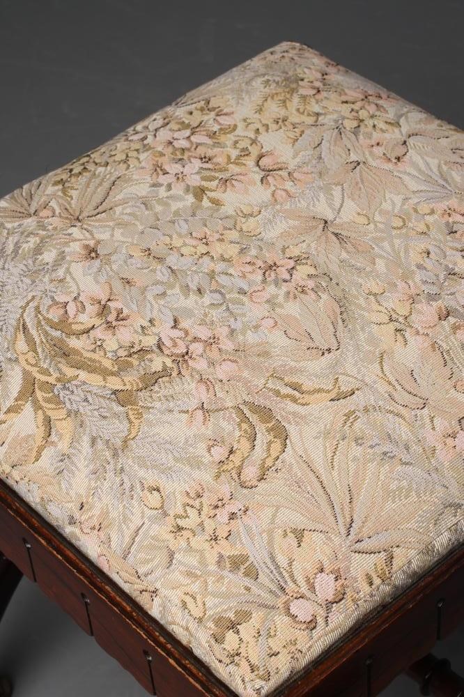 A ROSEWOOD X FRAMED STOOL Image