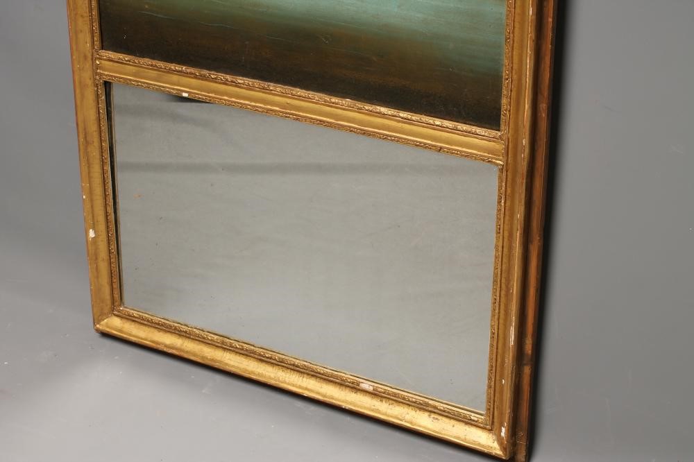 A FRENCH TRUMEAU PAINTED AND GILT FRAMED PIER GLASS Image