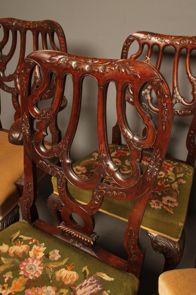 A SET OF FOUR GEORGIAN STYLE MAHOGANY DINING CHAIRS including two elbow chairs Image