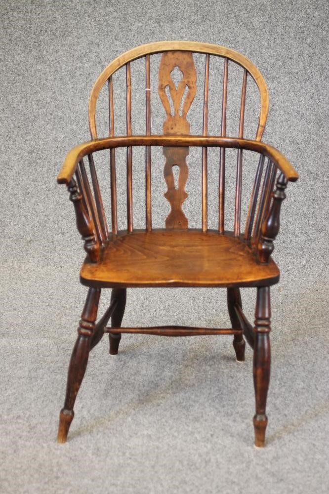 AN ASH AND ELM WINDSOR ARMCHAIR Image