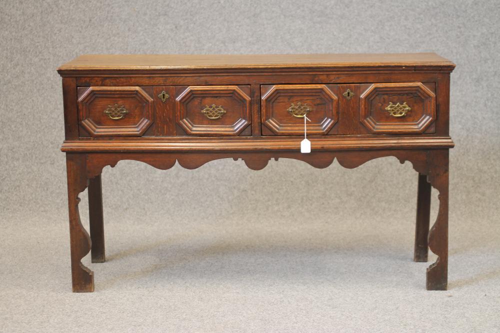 A JOINED OAK OPEN LOW DRESSER Image